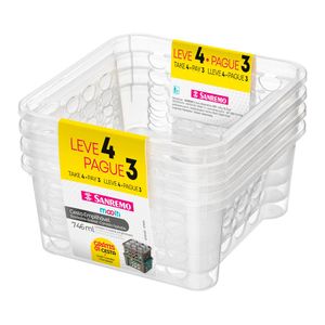 Conjunto Leve 4 Pague 3 Cesta Plástico Sanremo 746ml