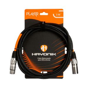 Cabo P/ Microfone Hayonik Player XLR/XLR 3 Metros - CB0527