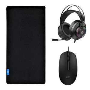 Kit Mouse Pad Speed Gamer + Mouse Óptico com Fio + Headset 7.1 - HP