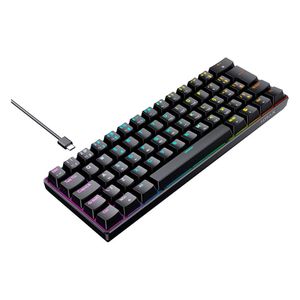 TECLADO GAMER MECANICO HYRAX THUNDER HCK61, ABNT2, PRETO, SWITCH AZUL - HCK61B-BLUE-RGB