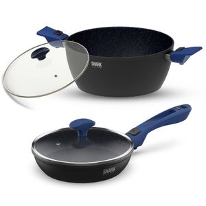 Panelas Ichef Ultra Family Size 24cm, Sauté Petit 20cm com Tampas de Vidro Azul | Ichef