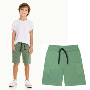 Bermuda Infantil Menino Moletom Verde Militar TMX