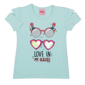 Blusa Infantil Menina Cotton Love Festa Serelepe Azul