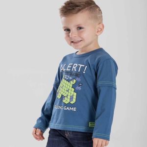 Camiseta Infantil Menino Algodão Denim Serelepe