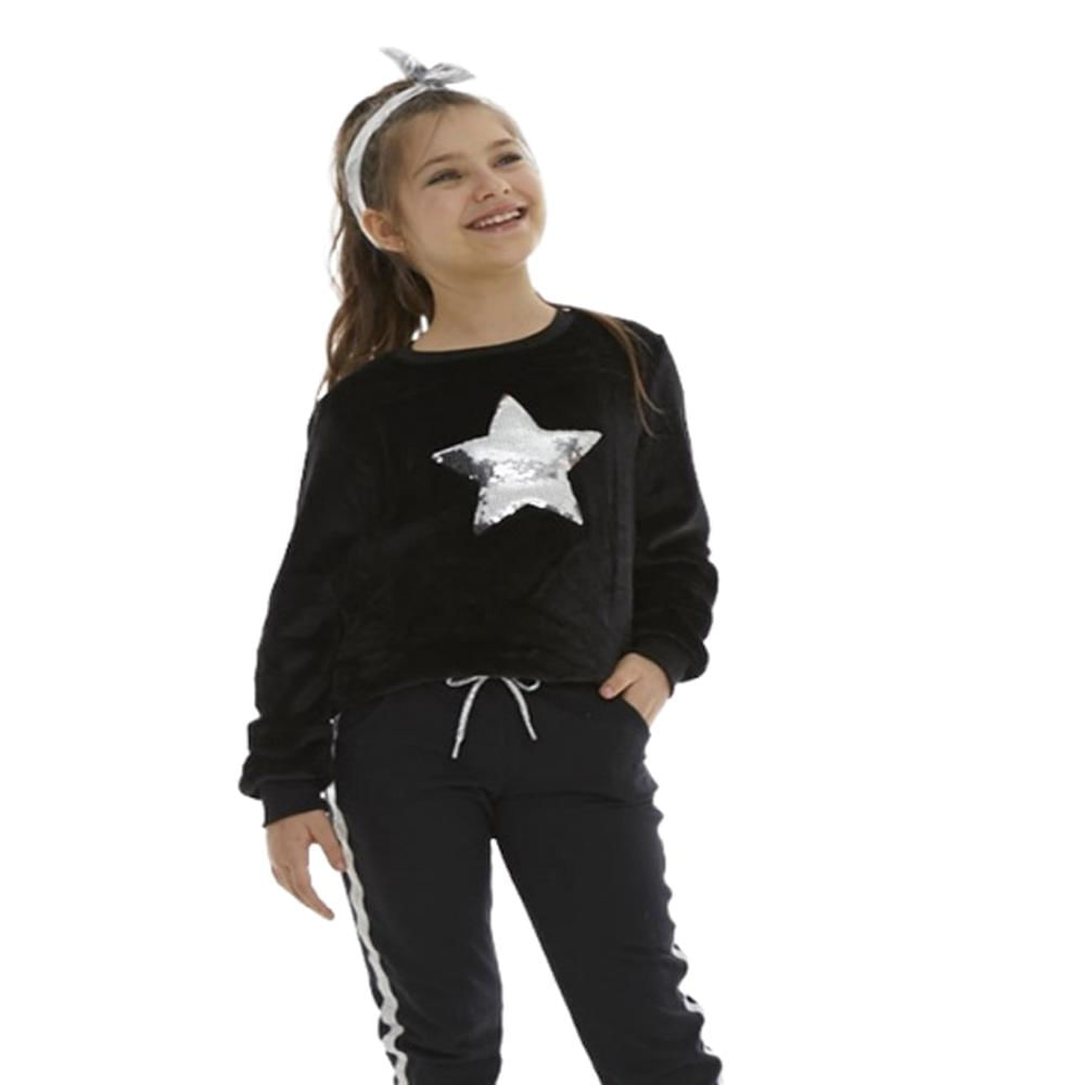 Blusão Infantil Menina Peluciado Estrela Pega Mania