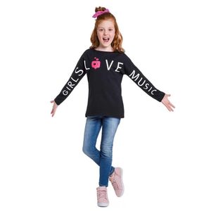 Blusa Infantil Menina Manga Longa Moletinho Kyly