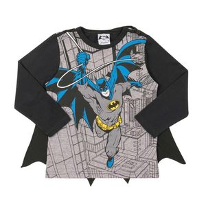 Camiseta Infantil Com Capa Batman Marlan Preto