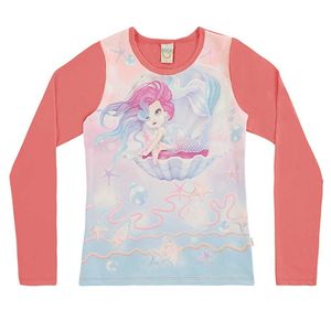 Blusa Infantil Menina Sereia Proteção Solar FPU 50+