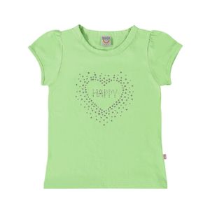 BLUSA BABY LOOK CORAÇÃO VERDE BOCA GRANDE