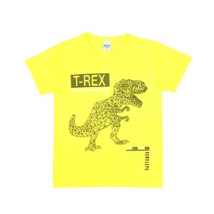 Camiseta Infantil T-Rex Super Dinossauro Serelepe Amarelo