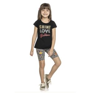 Conjunto Infantil Menina Elian Shine Love Preto