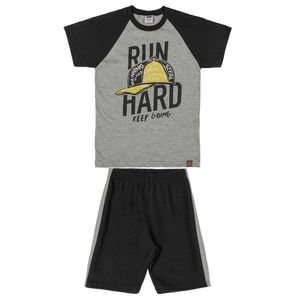 Conjunto Infantil Menino Camiseta E Bermuda Marlan Preto