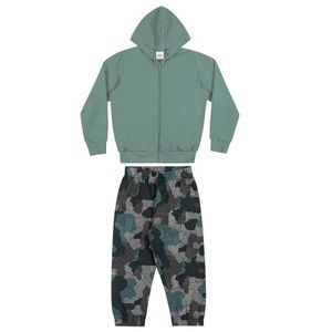 Conjunto Capuz Infantil Moletinho Menino Verde Elian