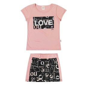 Conjunto Infantil Menina Love Elian Rosa