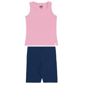 Conjunto Infantil Menina Regata Short Ciclismo Marlan Rosa