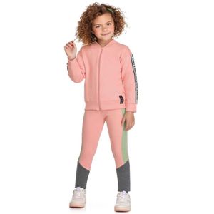 Conjunto Infantil Menina Moletom Blusa Legging Rosa Elian