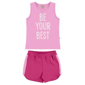 Conjunto Infantil Menina Regata E Short RS Corrida UV50+DRY