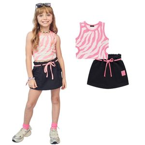 Conjunto Infantil Cropped Canelado Maui Short-Saia Infanti