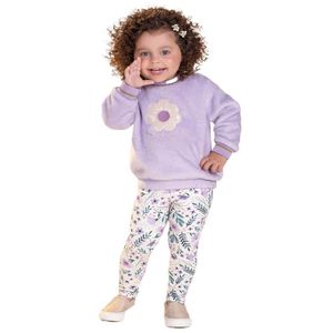 Conjunto Menina Blusão Pelo Fleec Legging Cotton Colorittá