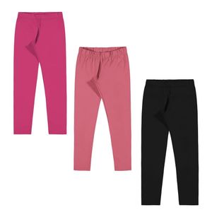 Kit 3 Legging Menina Cotton Peluciado Rosa Salmão Preto