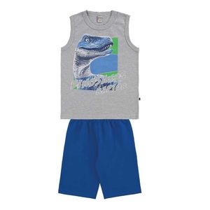 Conjunto Infantil Menino Regata Meia Malha e Bermuda Azul-10