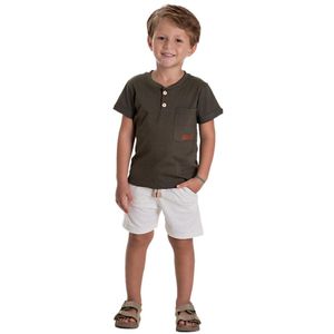 CONJUNTO MENINO CAMISETA BERMUDA VERDE COLINA SERELEPE