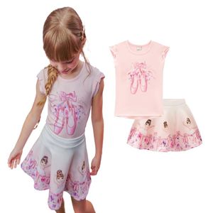 Conjunto Infantil Blusa Cotton Saia-Shorts Bailarina Infanti