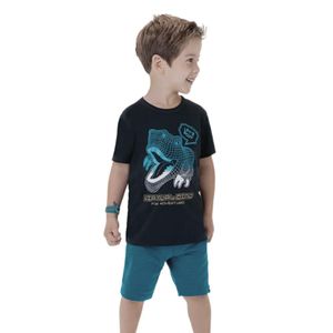 CONJUNTO MENINO CAMISETA BERMUDA VIRTUAL DINO MARLAN