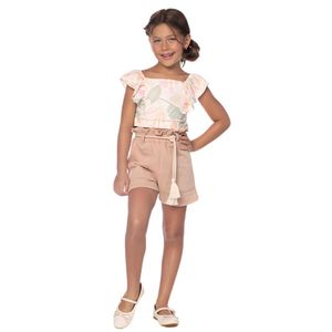 CONJUNTO INFANTIL SANTORINI SUBLIMADA CROPPED SHORT AMADA