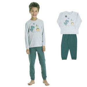 Pijama Infantil Longo Brilha No Escuro Dino Baby Dadomile