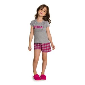 Pijama Curto Infantil Menina Filha Bella Notte Cinza