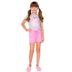 Pijama Infantil Menina Bela Notte Kid Saurus Rosa