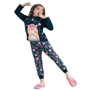 Pijama Infantil Menina Estrela Moletinho Brilha No Escuro