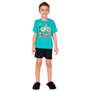 Pijama Infantil Menino Bela Notte Tubarão Azul