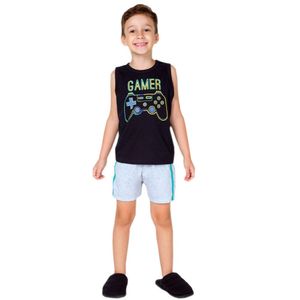 Pijama Infantil Menino Bela Notte Gamer Brilha No Escuro