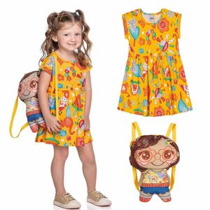 Vestido Com Bolsa Infantil Menina Boneca Flamê Elian