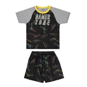 Pijama Infantil Menino Brilha no Escuro Gamer Zone Elian