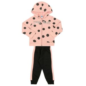 Conjunto Capuz Longo Infantil Moletinho Rosa Marlan