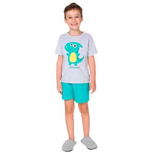 Pijama Infantil Menino Bela Notte Dinossauro Mescla White