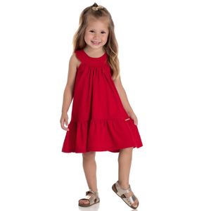 VESTIDO INFANTIL VERMELHO FESTA SERELEPE