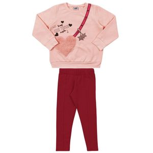 Conjunto Longo Infantil Moletinho Rosa Marlan