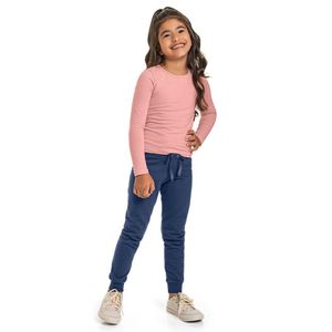 Kit 2 Blusa Manga Longa Infantil Rosa Preto Maju Marlan