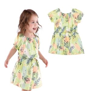 Vestido Infantil Viscose Sarjada Verde Colorittá