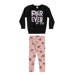 Conjunto Longo Peluciado Infantil Forever Elian Rosa