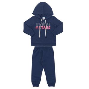 Conjunto Longo Peluciado Infantil Love Stars Capuz Marlan