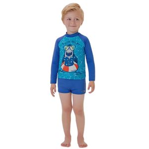 CONJUNTO PRAIA CAMISETA SUNGA PROTEÇÃO UV SHARK MARLAN