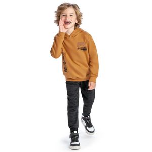 Conjunto Menino Blusa Capuz Calça Jogging Moletom Elian