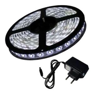 Fita Super Led 5050 Branco Frio 300 Leds 5m + Fonte Grátis