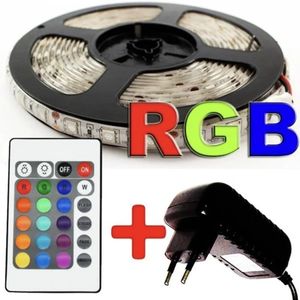 Fita Led 5m Rgb 16 Cores 5050 Pro D'agua + Fonte + Controle