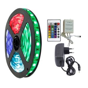 Fita Led 5050 Ip65 Rgb Colors Bi-volt Rolo 5 Mts Prova De Água Com Fonte